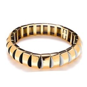 Kate Spade Gold-tone Black and White Sliced Scallops Bracelet